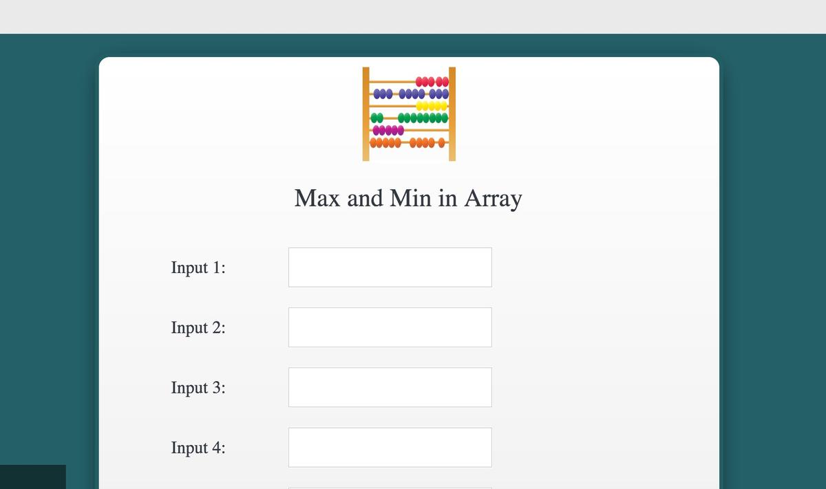 max and min in array