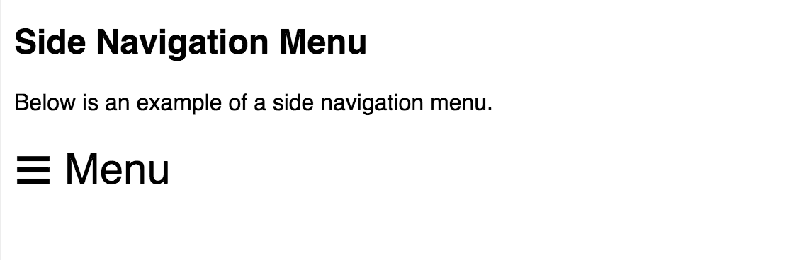 Side Navigation Example