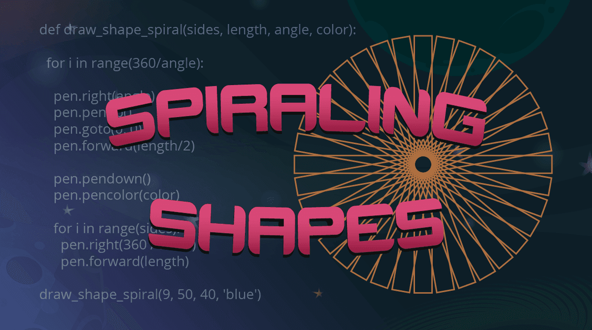 spiraling shapes python project