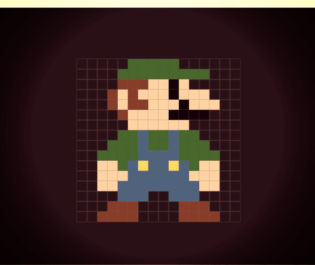 Luigi Pixel Drawing sunrise