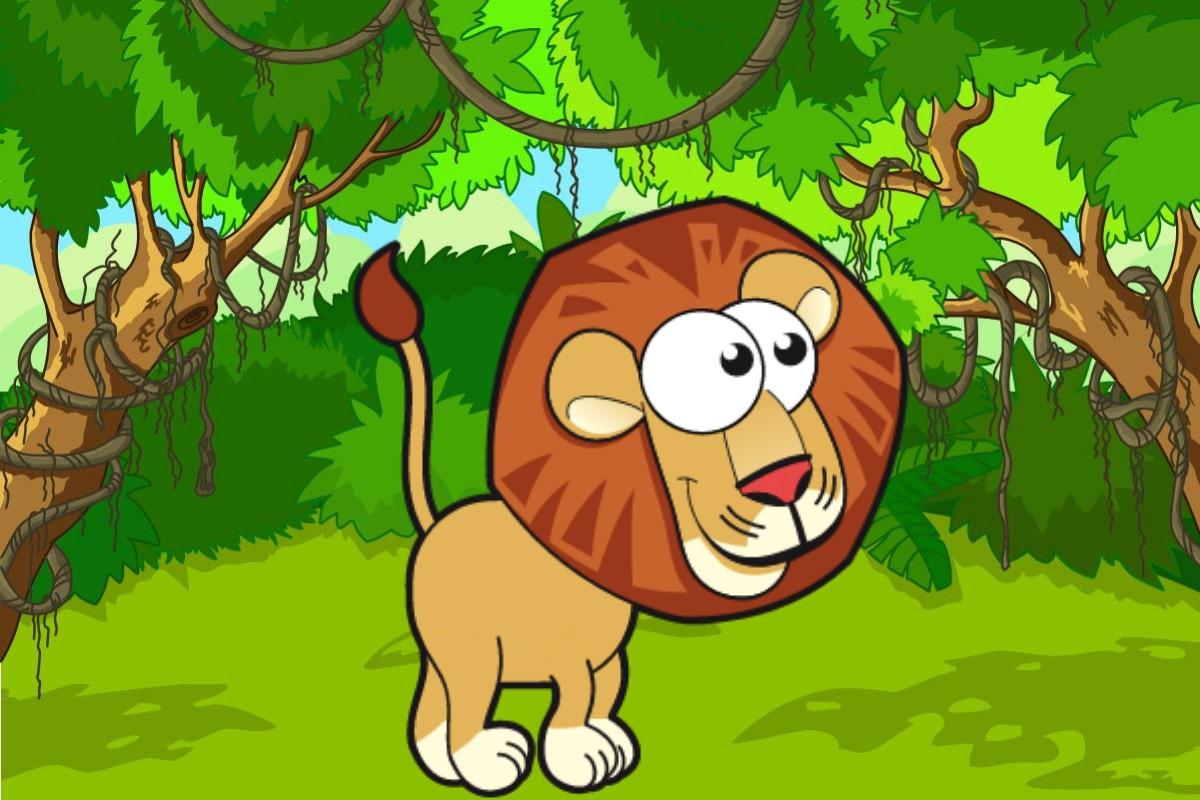 Lion in the jungle