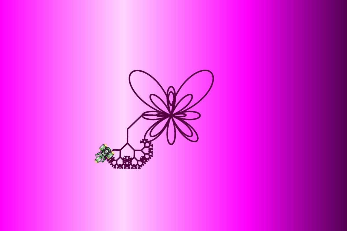 Flowers with trees hearts buterfly