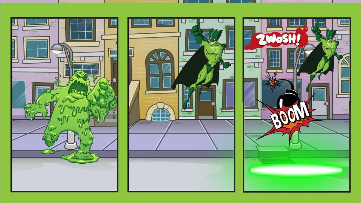 green lazer vs the green blob