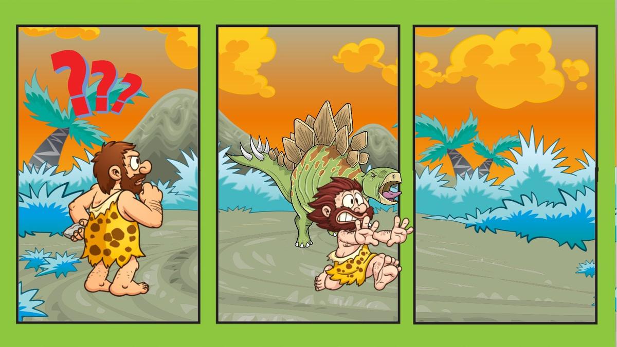 caveman running