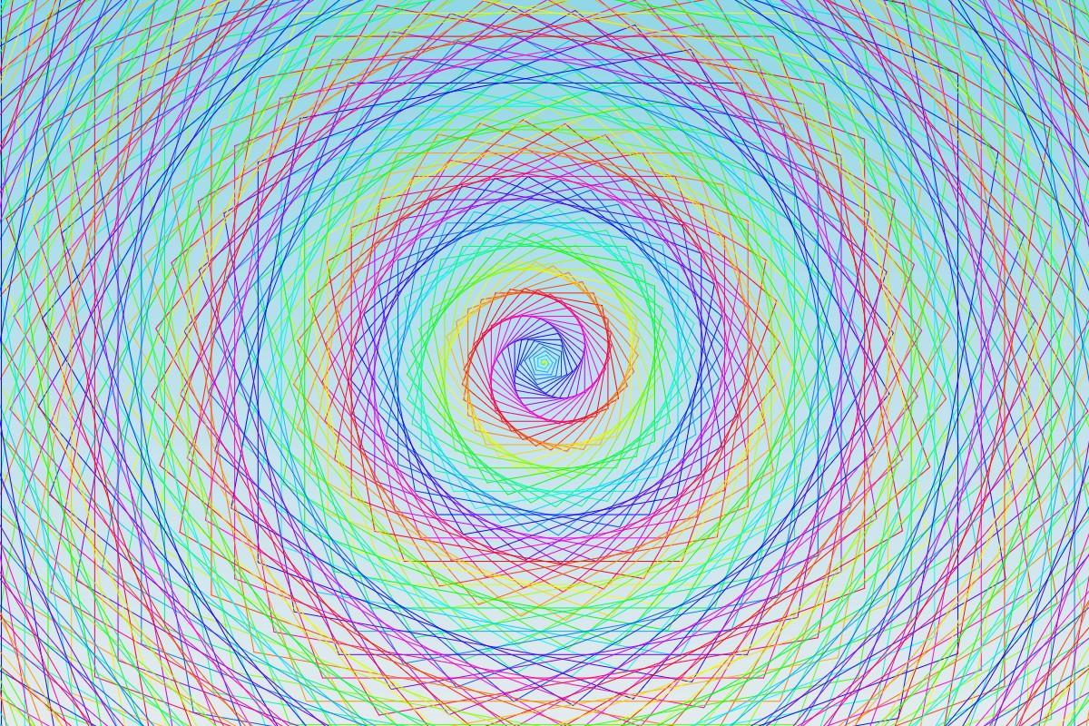 rainbow spiral drawing