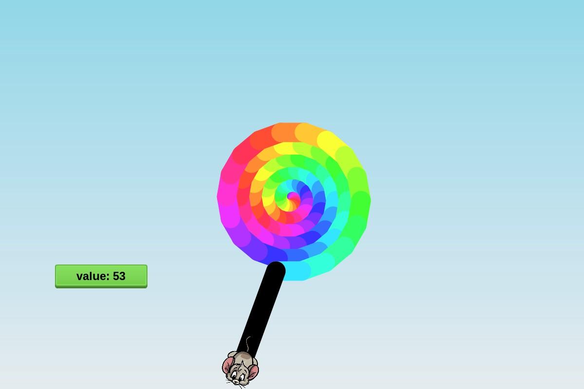 Rainbow lollipop.