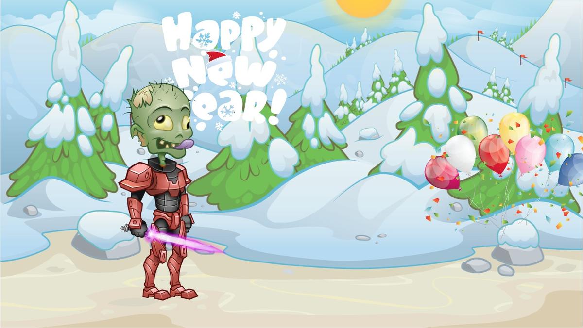 HAPPY new year for a zombie