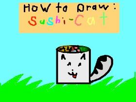 how to draw sushi cat