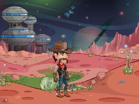 Cowboy kills zombie