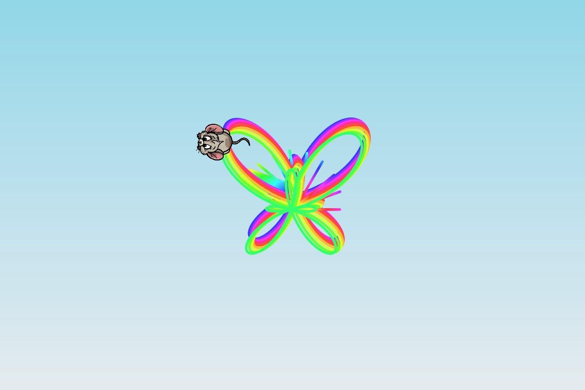 3d rainbow butterfly