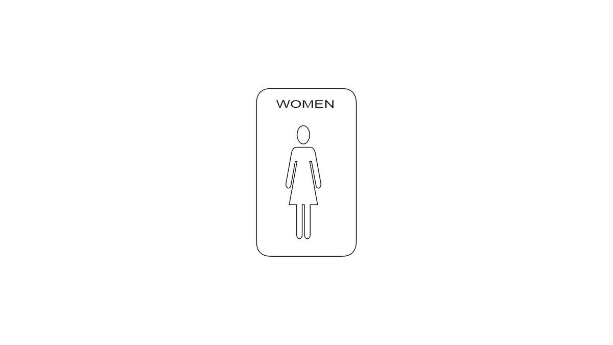 WOMEN restroom sign