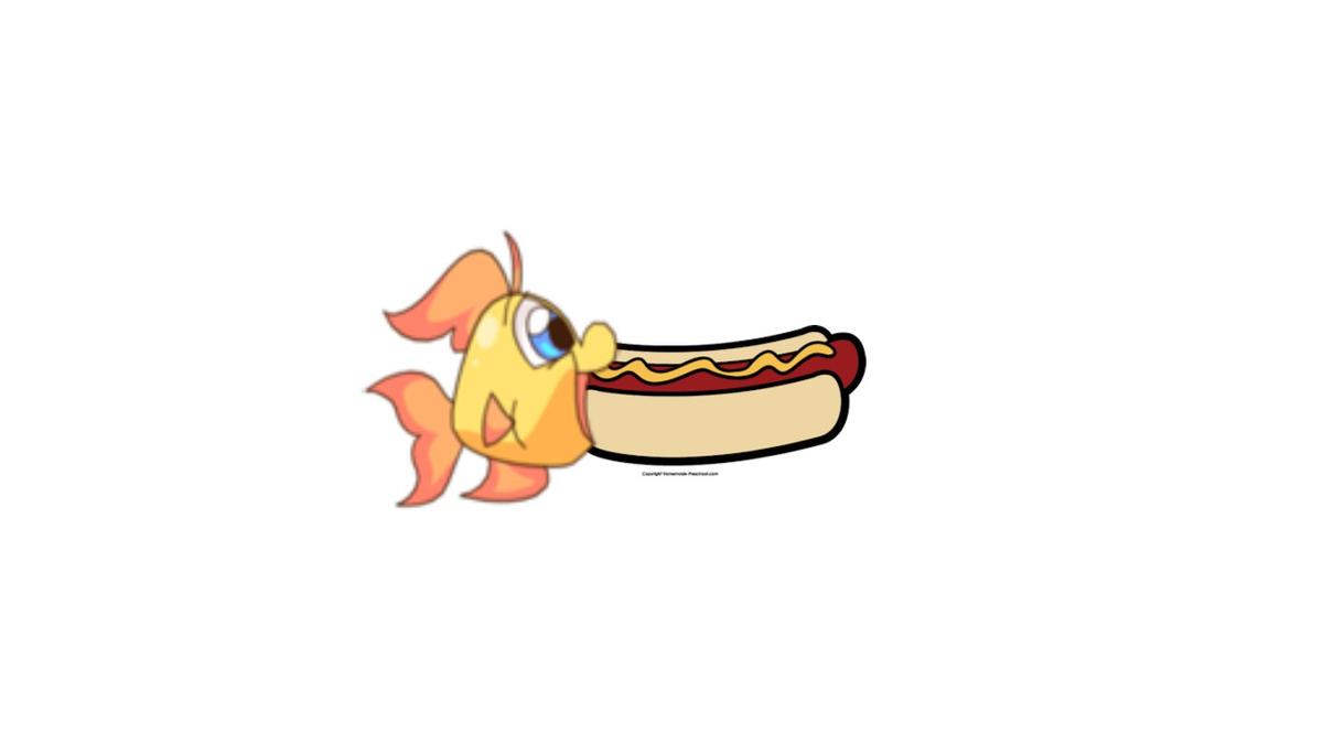 Fish eats Hot Dog