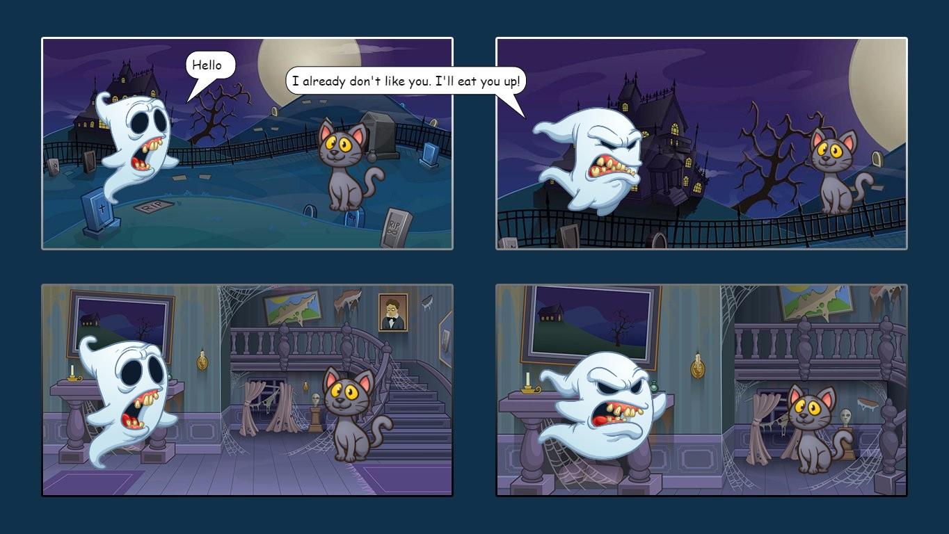 Ghost tries to be scary...