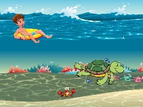 Swimming with a cool turtle