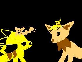 pikachu and eevee with kids :)