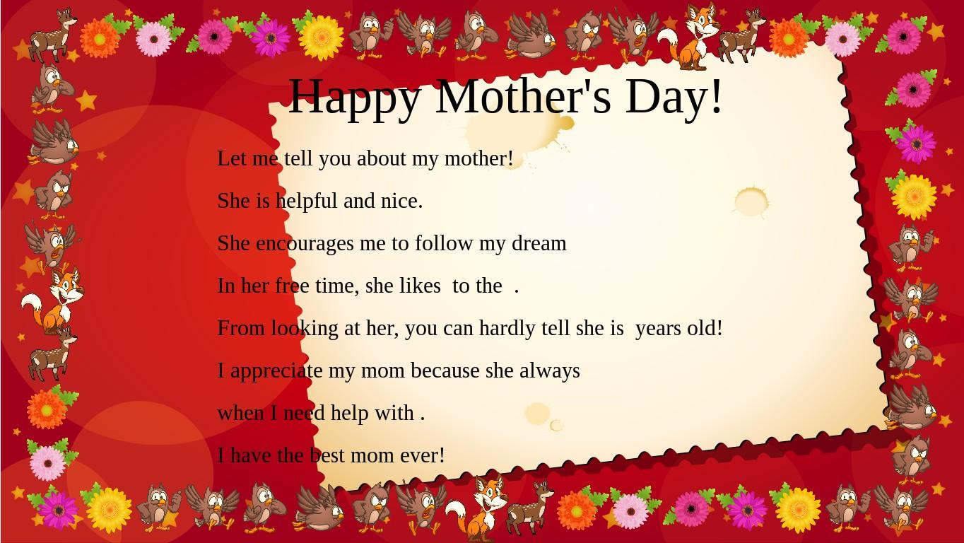 Mother&#039;s Day Mad Libs