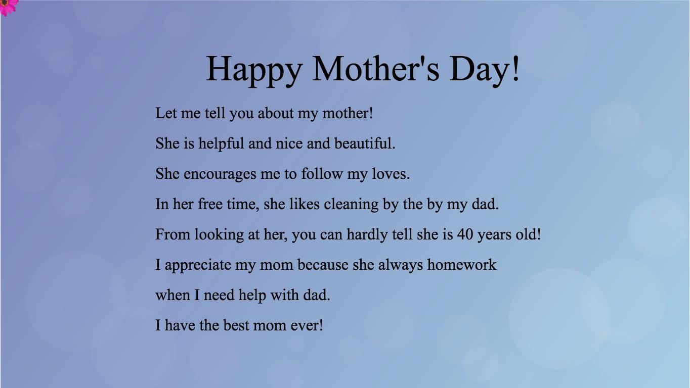 Mother&#039;s Day Mad Libs