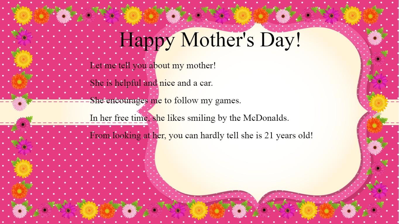 Mother's Day Mad Libs