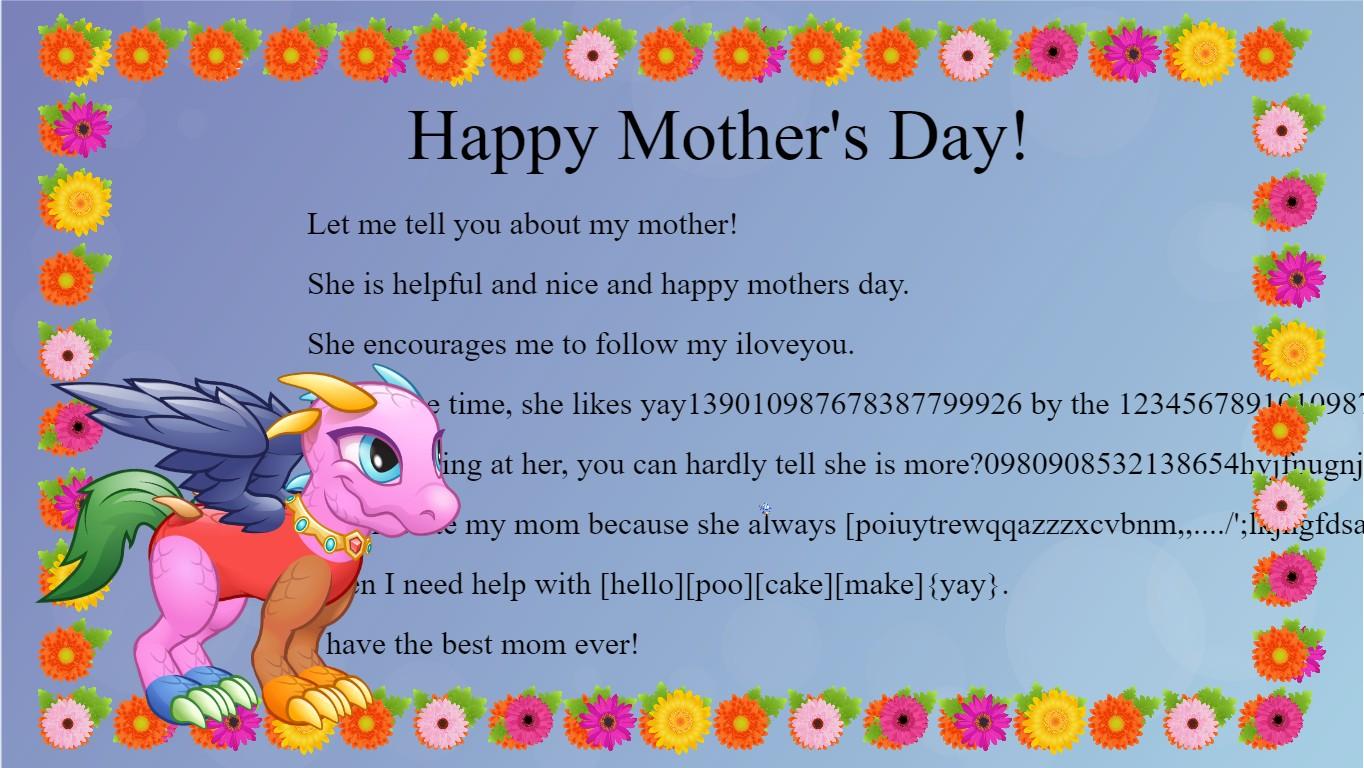 Mother&#039;s Day Mad Libst