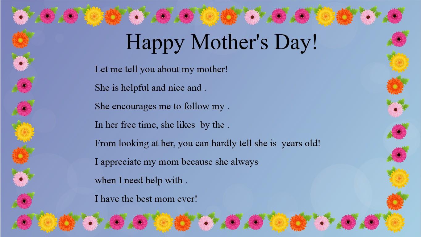 Mother's Day Mad Libs