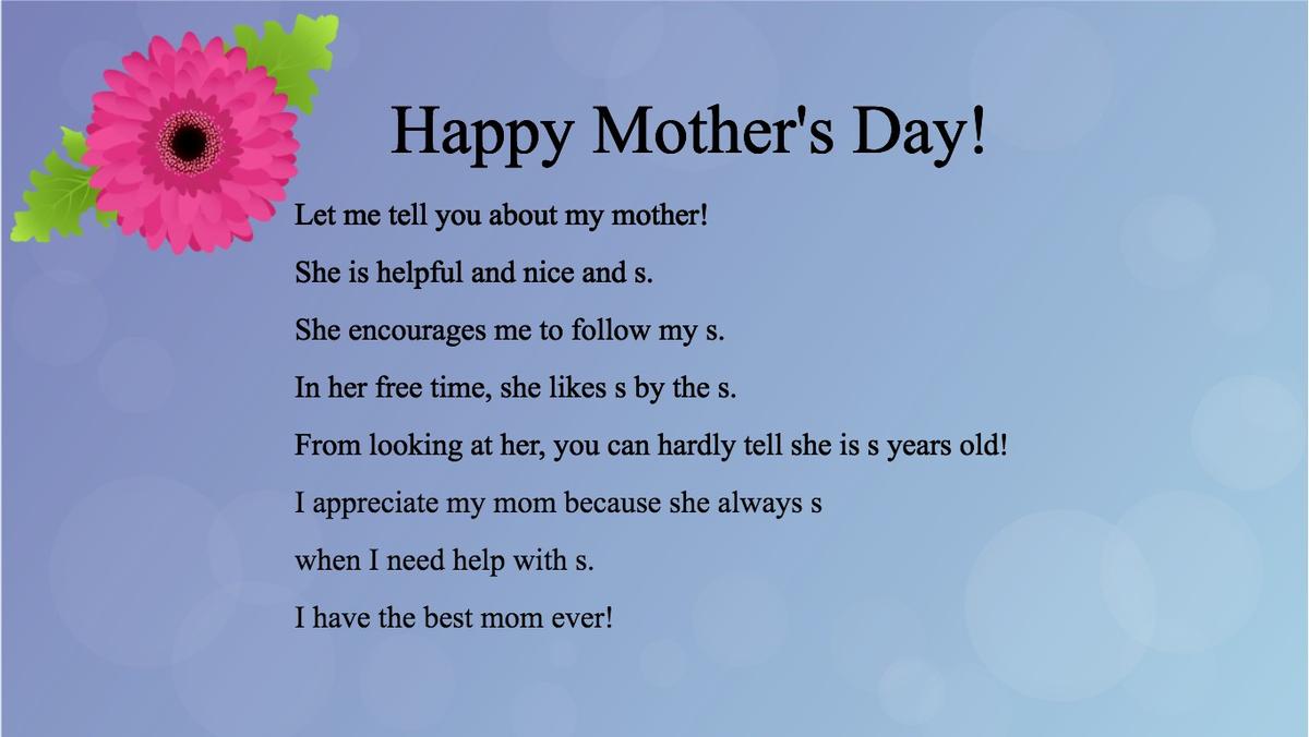 Mother's Day Mad Libs