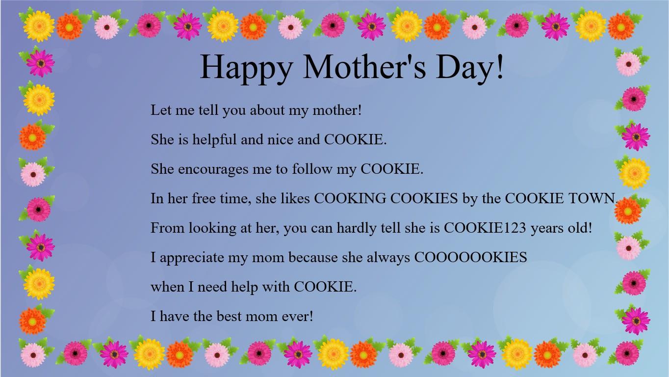 Mother&#039;s Day Mad Libs