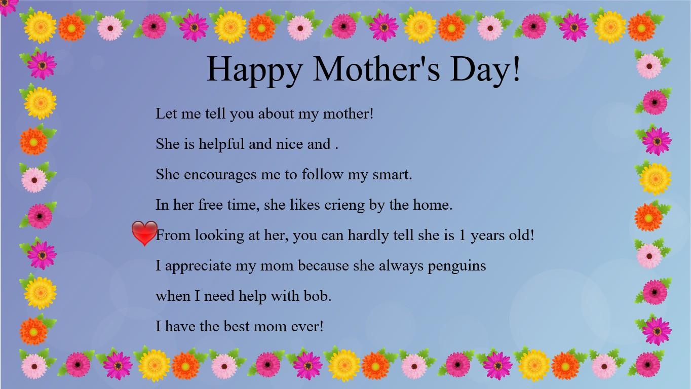 Mother's Day Mad Libs