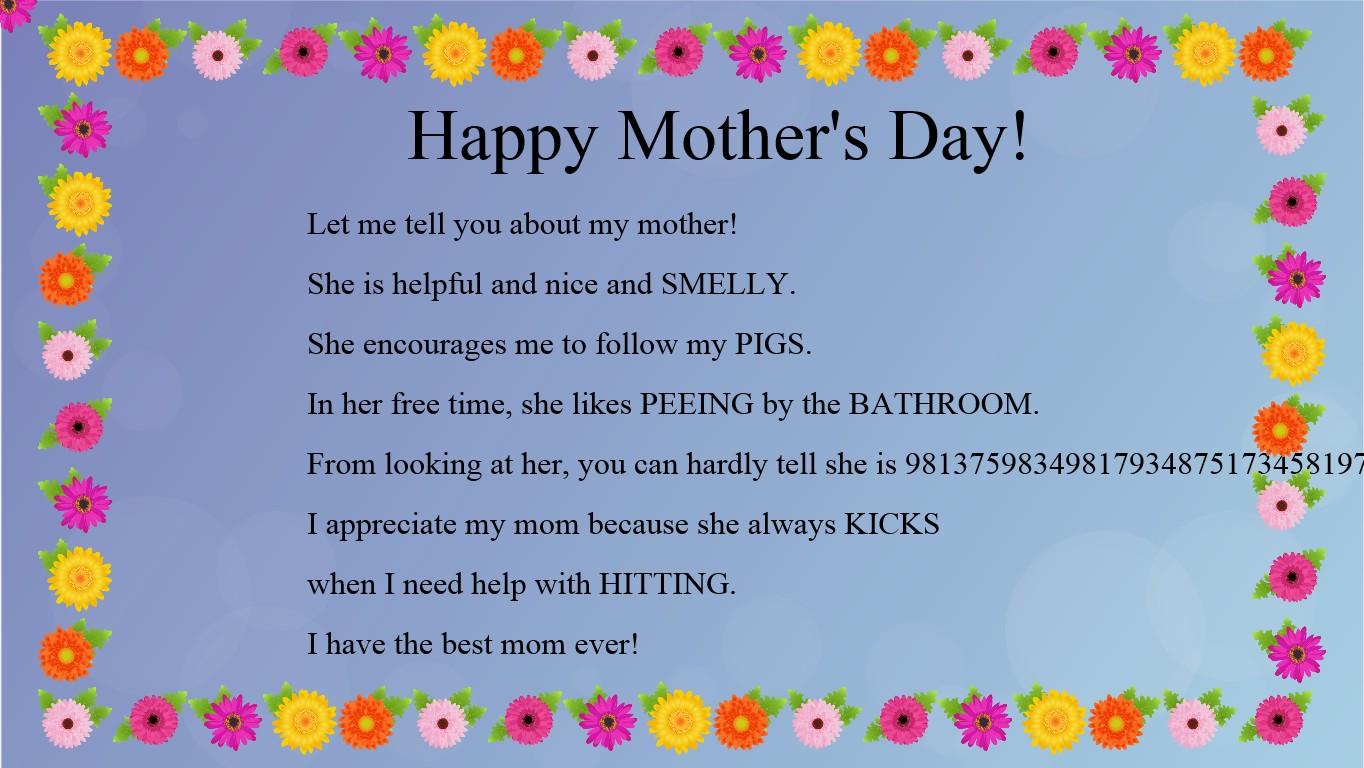 Mother&#039;s Day Mad Libs