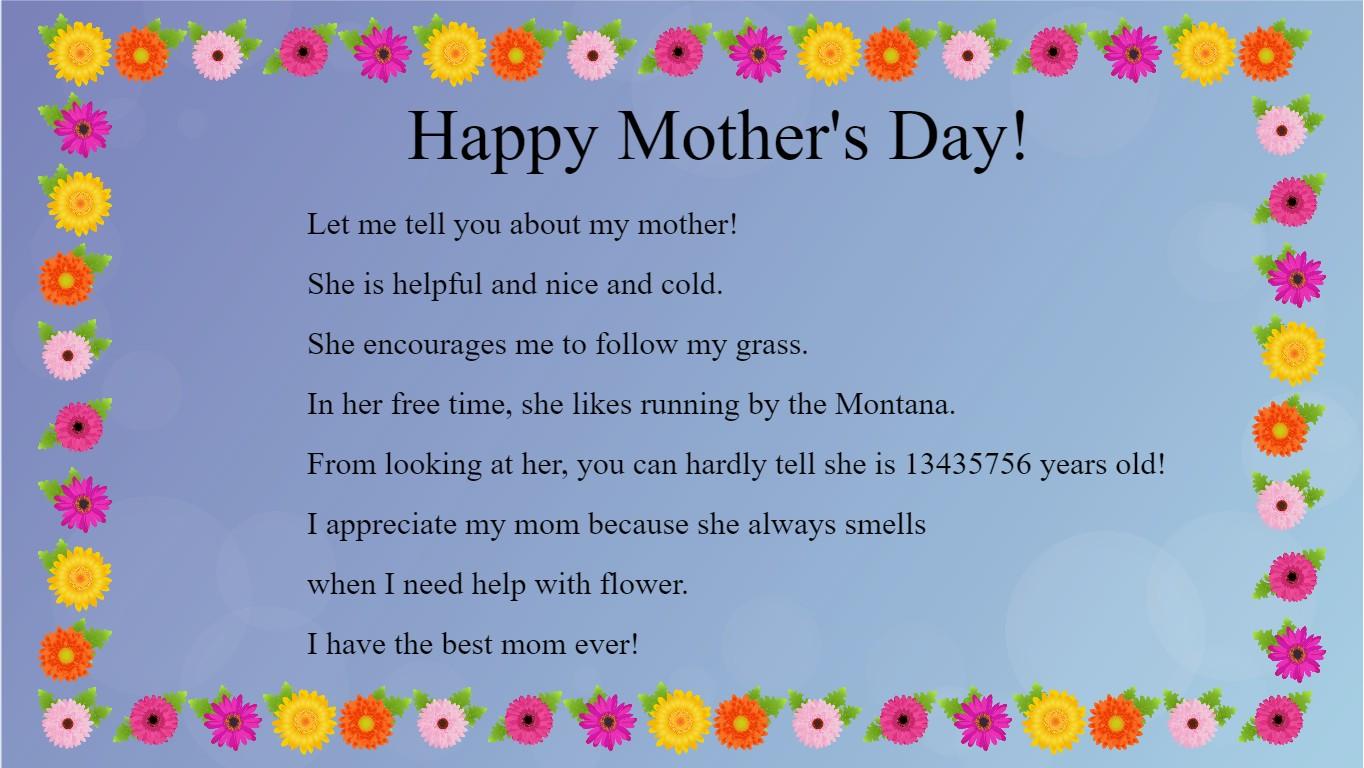 Mother&#039;s Day Mad Libs