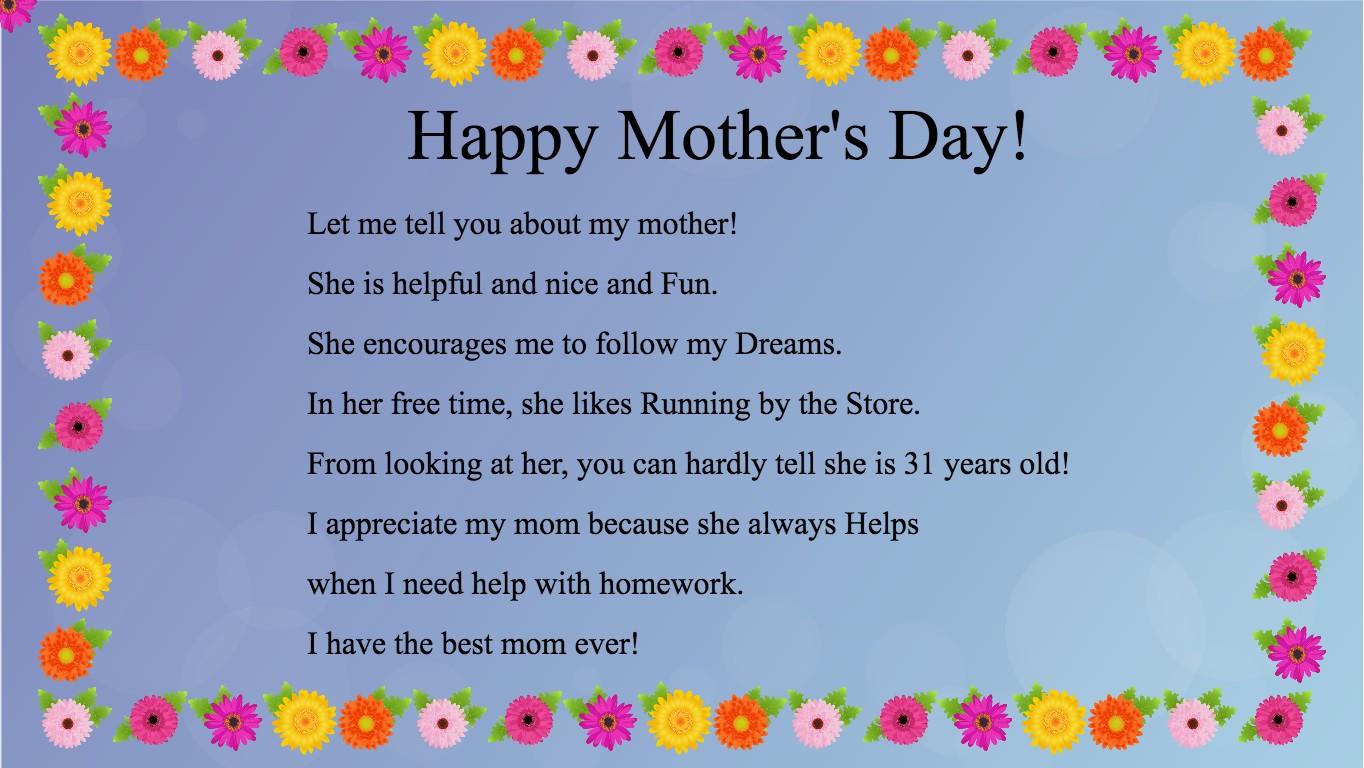 Mother&#039;s Day Mad Libs