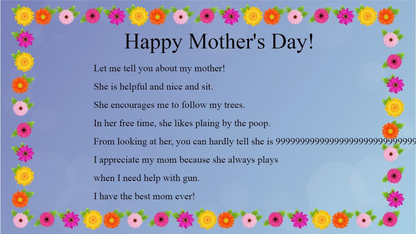 Mother&#039;s Day Mad Libs