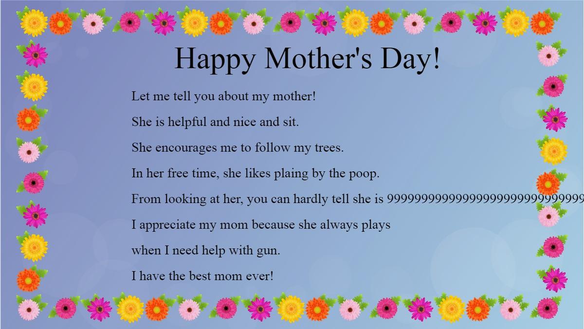 Mother's Day Mad Libs