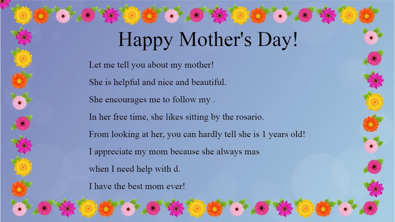 Mother's Day Mad Libs