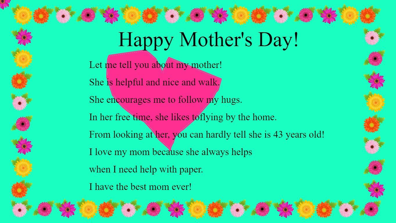 Mother's Day Mad Libs