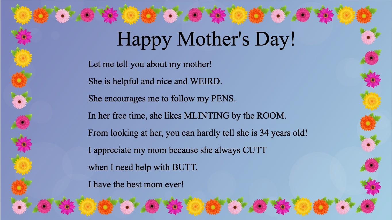 Mother&#039;s Day Mad Libs