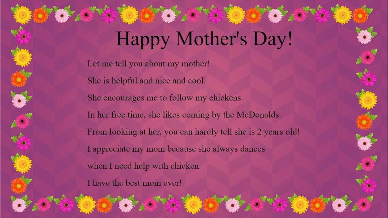 Mother&#039;s Day Mad Libs!!!