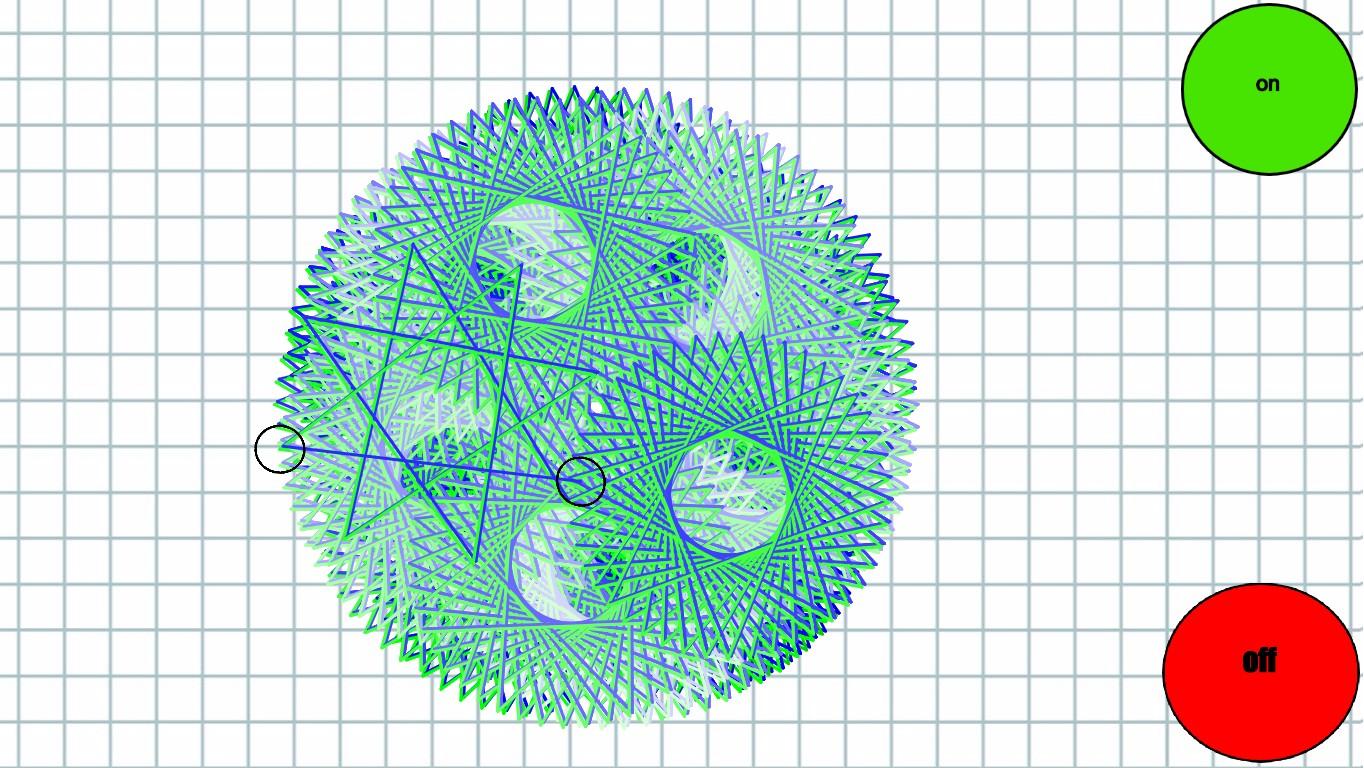 3-D green and blue spiral