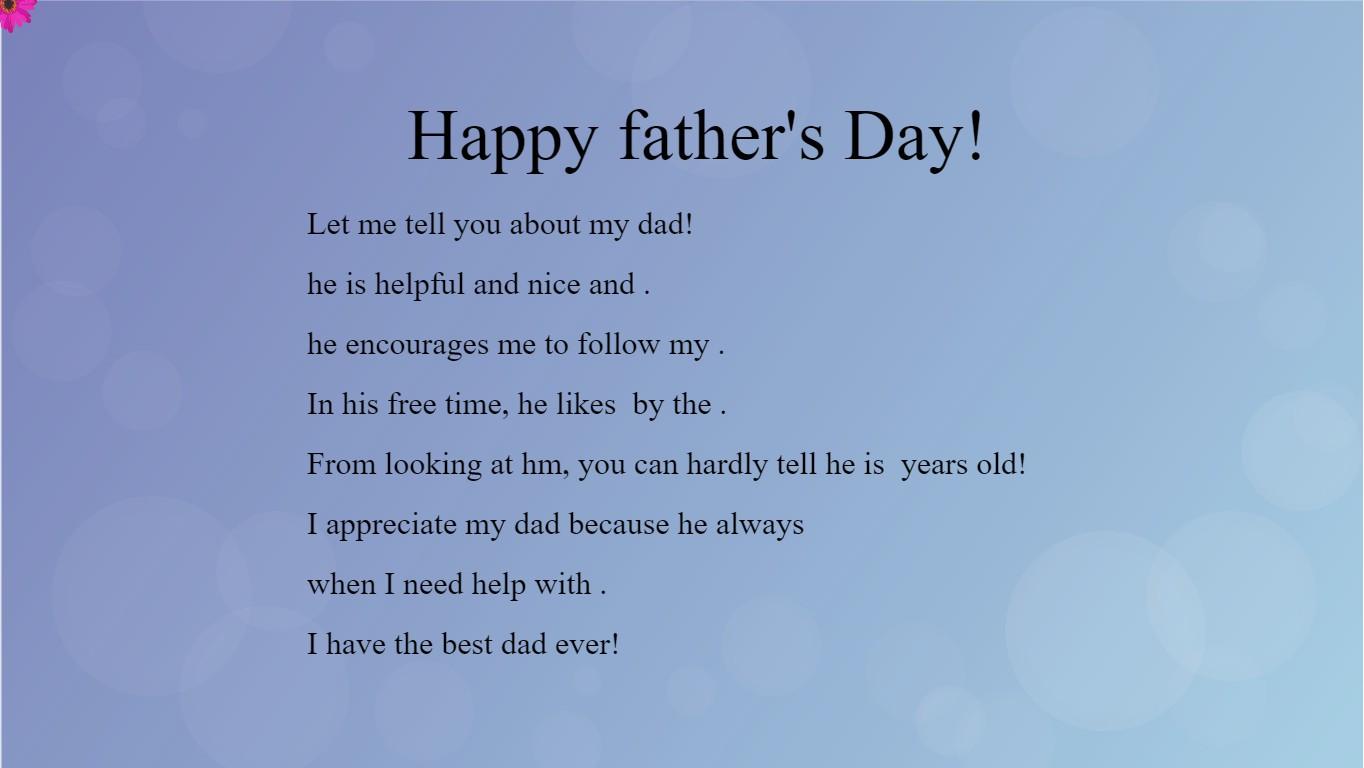 father's Day Mad Libs