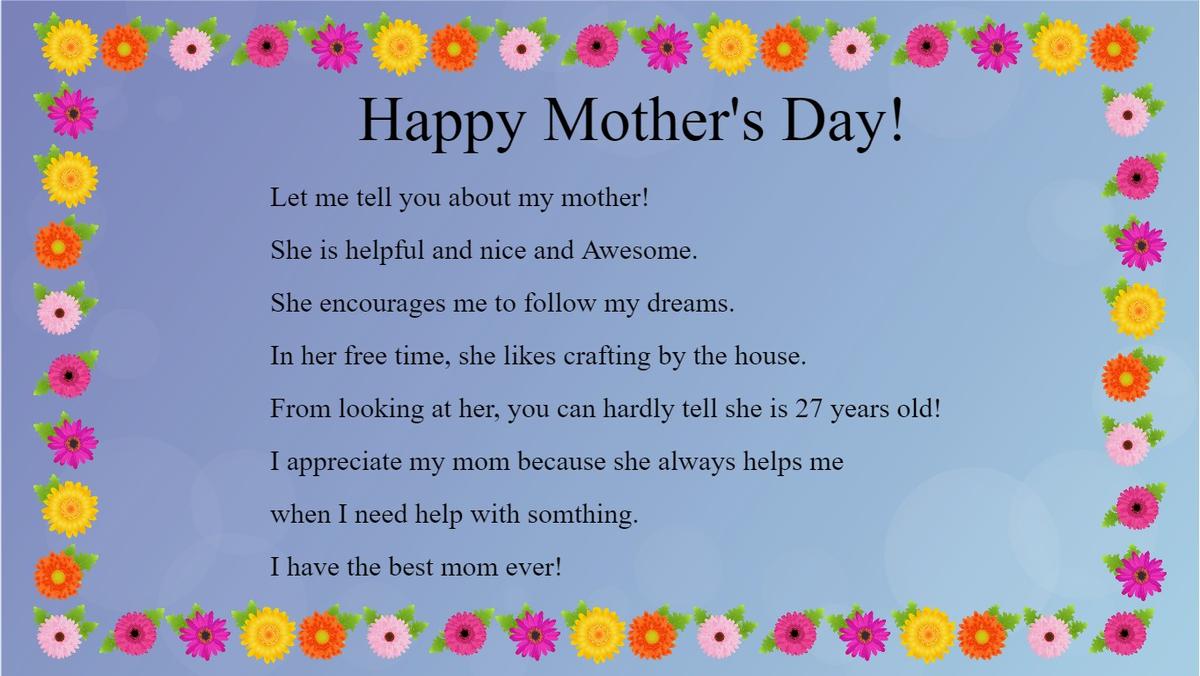 Mother's Day Mad Libs