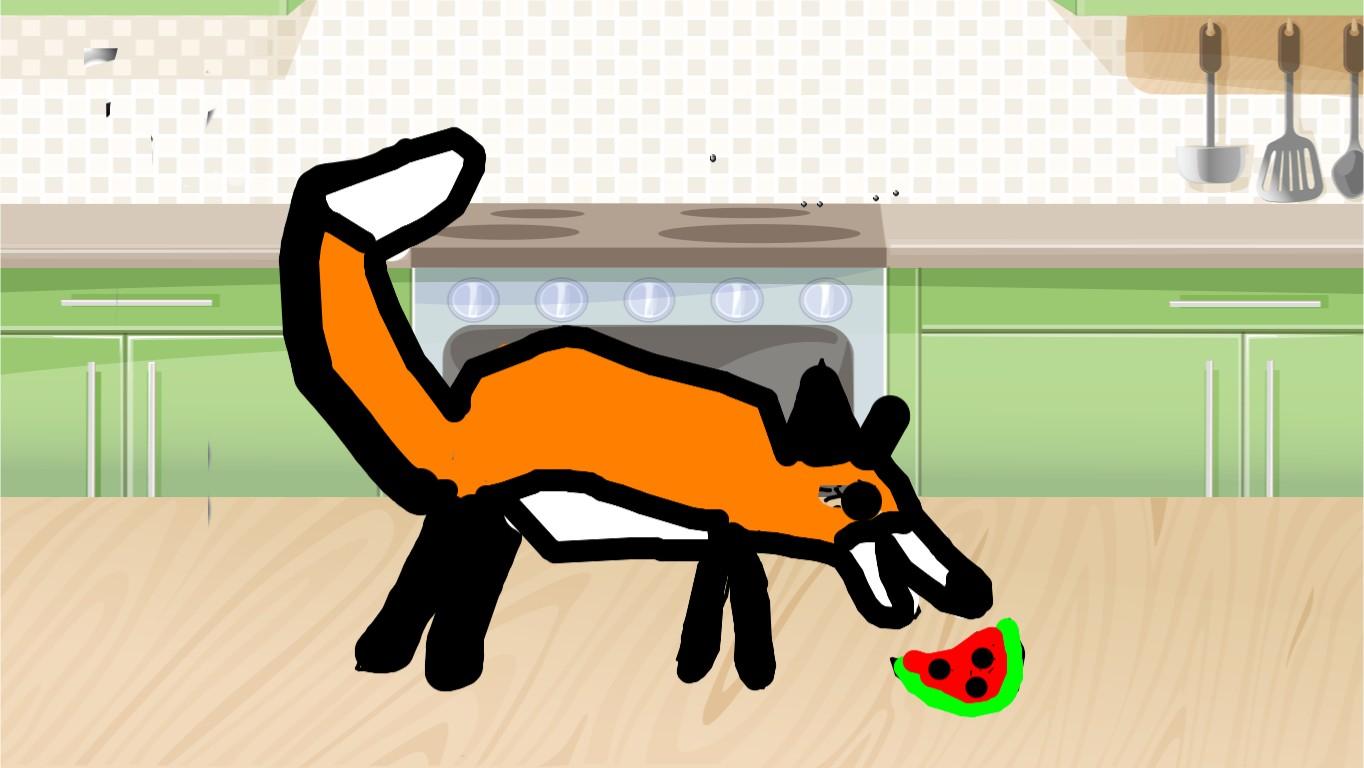 fox and watermelon