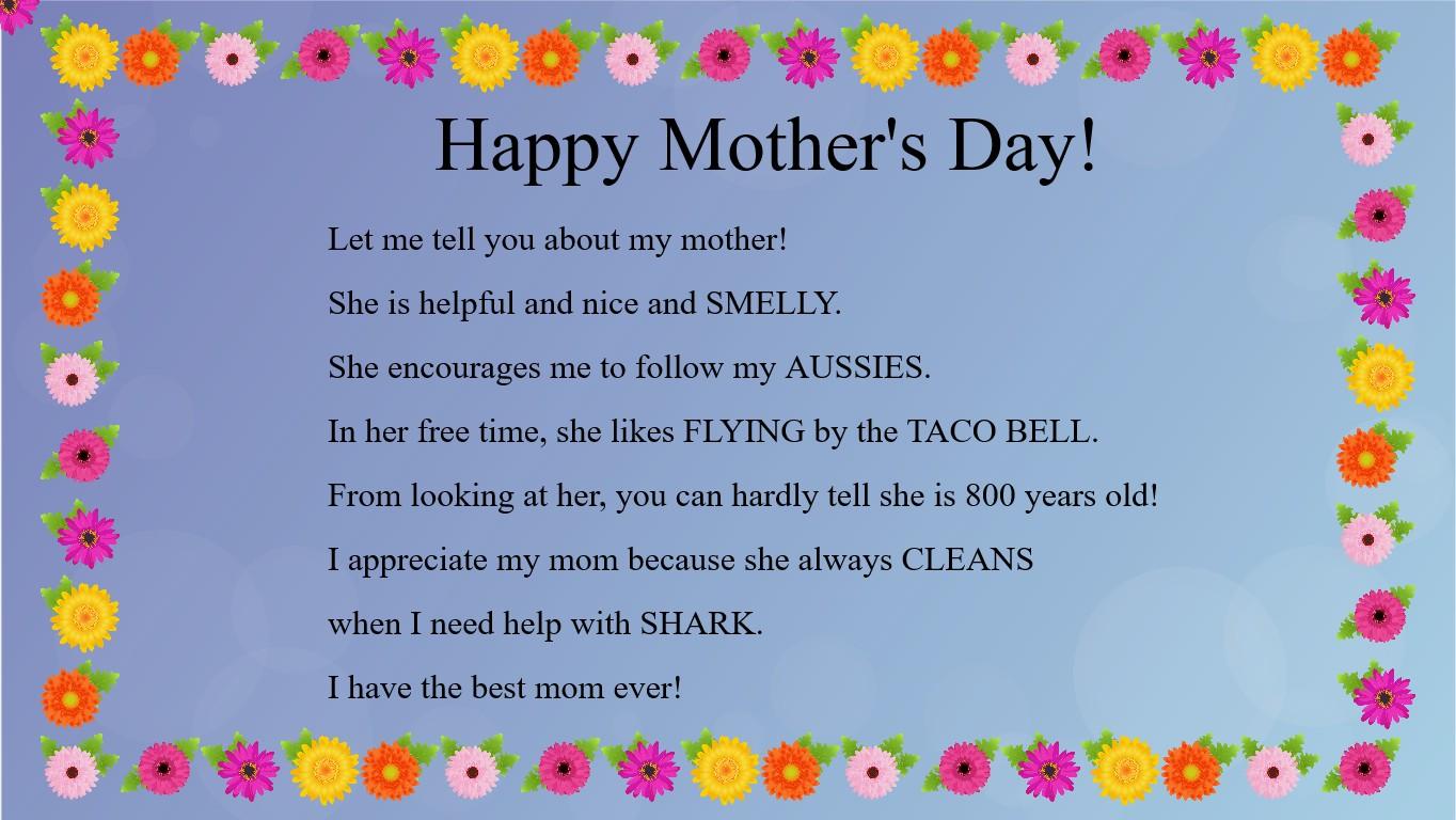 Mother's Day Mad Libs