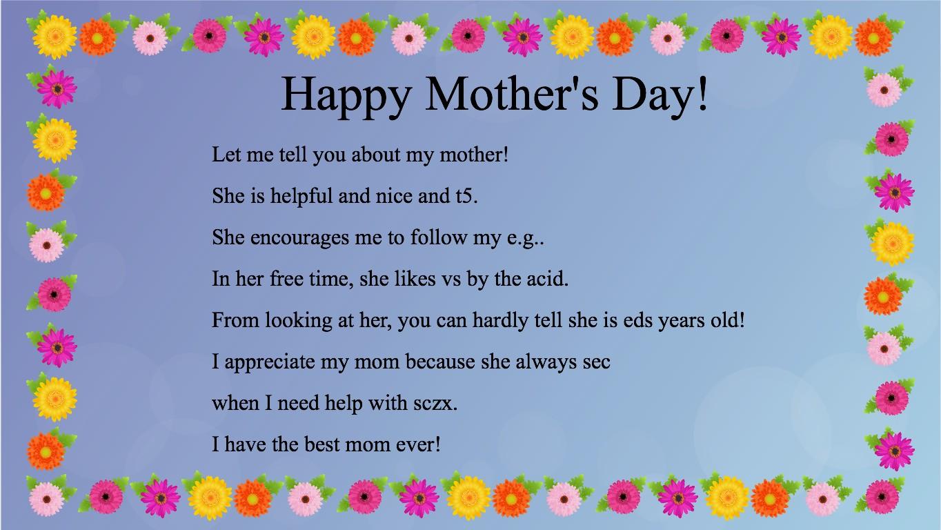 Mother's Day Mad Libs