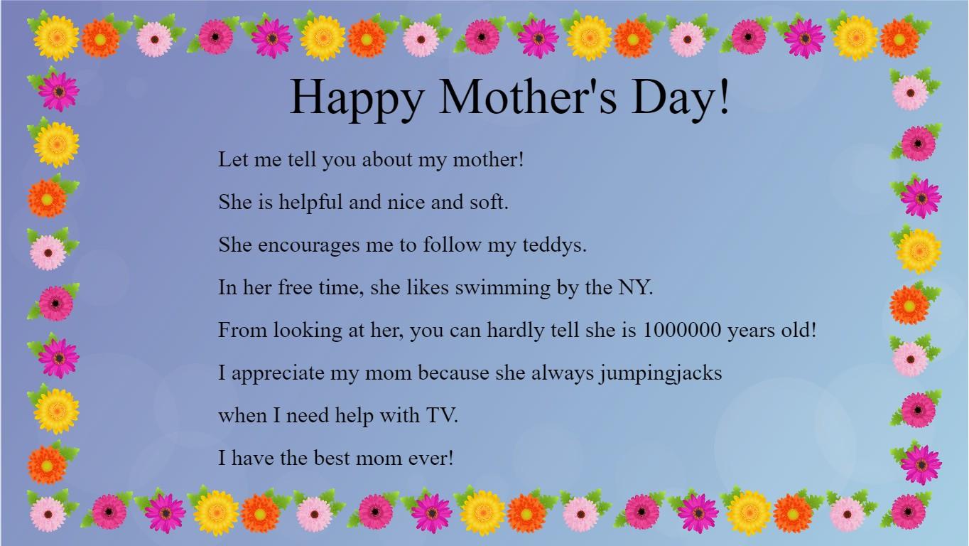 Mother's Day Mad Libs