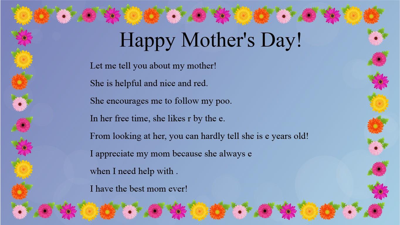 Mother&#039;s Day Mad Libs