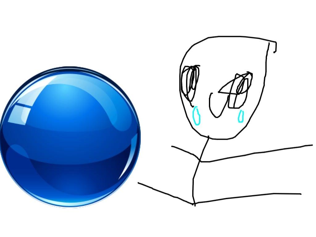 sad person and a ball