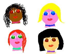 draw 4 girls