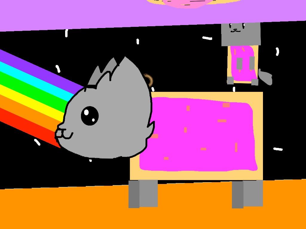 Scared nyan cat