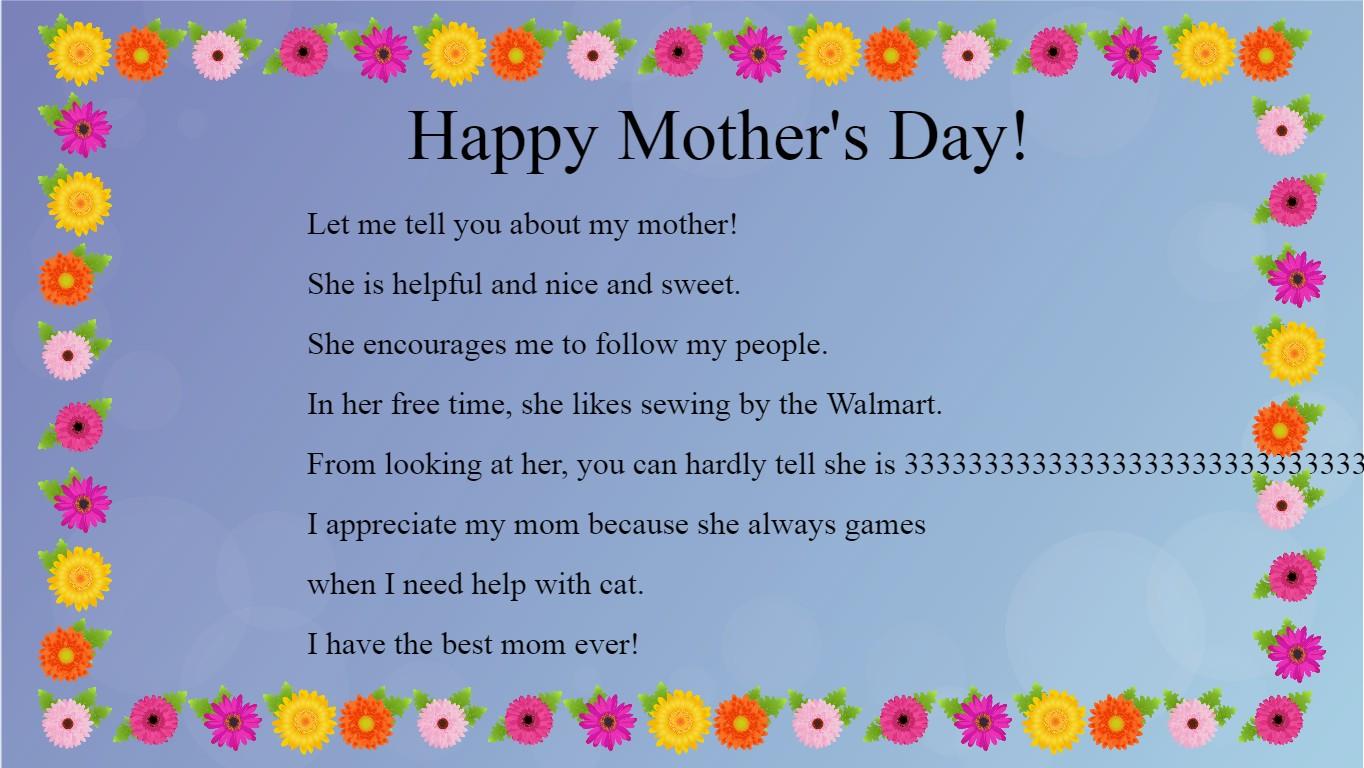 Mother's Day Mad Libs