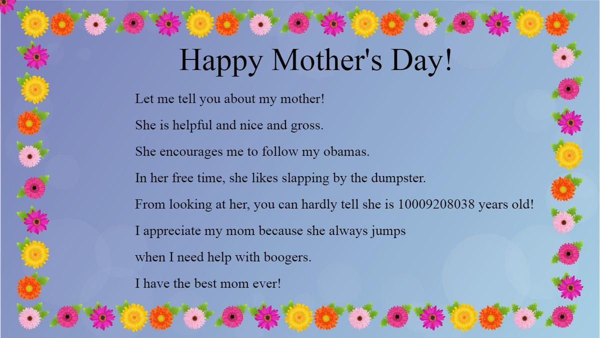 Mother's Day Mad Libs