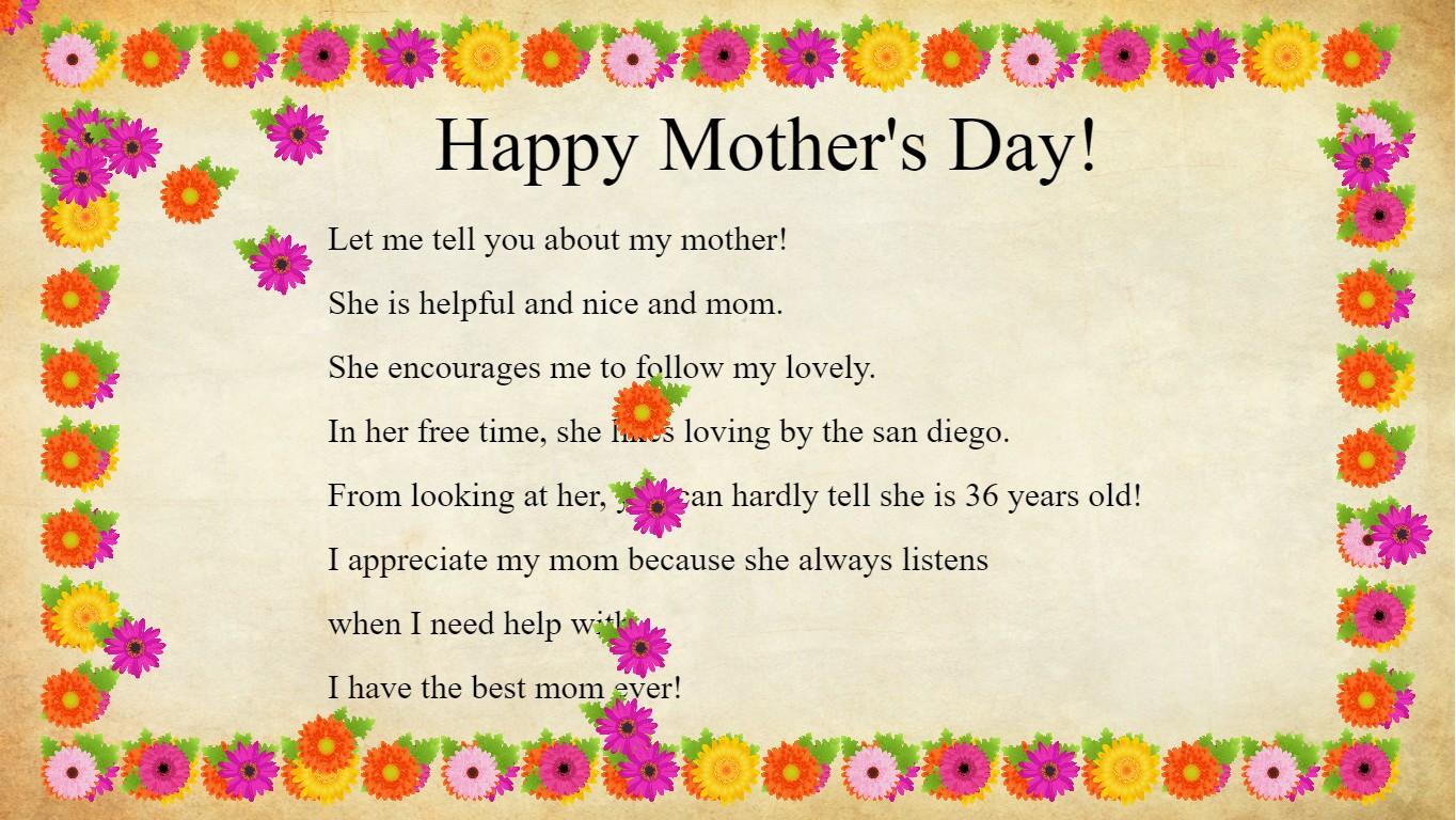 Mother's Day Mad Libs